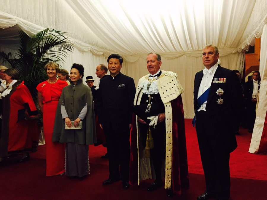 習近平出席倫敦金融城市長在市政廳舉行招待晚宴和中英工商峰會