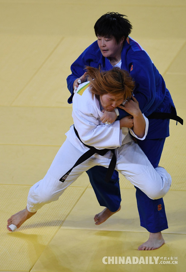 女子柔道78公斤級銅牌戰 于頌一本摘下銅牌