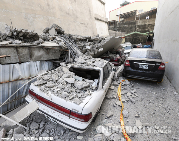 臺灣高雄發生6.7級地震 臺南市多處建筑倒塌