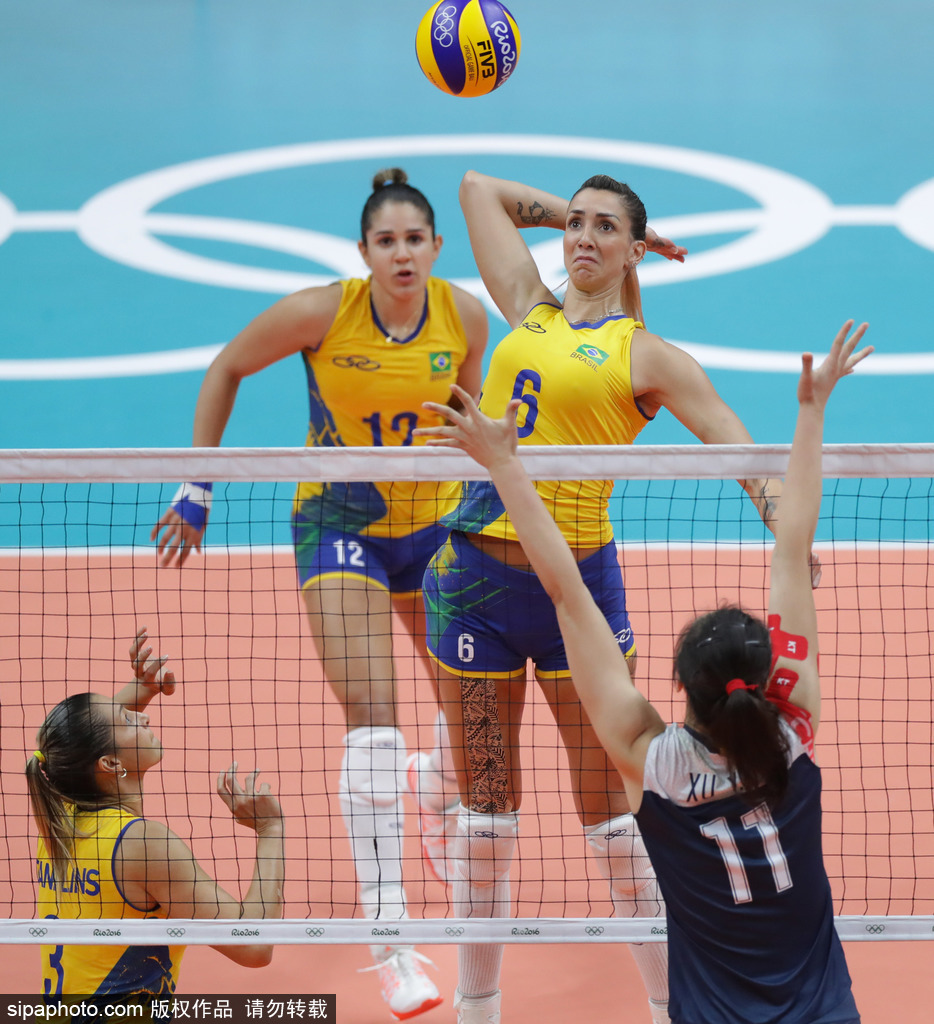 里約奧運會第11日：女子排球1/4決賽 巴西VS中國