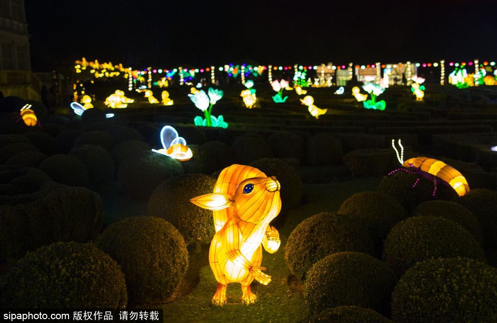 英國超大規(guī)模中國巨型燈籠會 豐富動物造型燈飾亮相