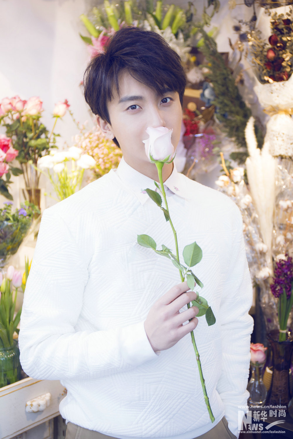 牛駿峰時(shí)尚大片曝光 清新暖男花中示愛
