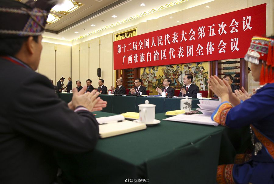 李克強來到廣西團