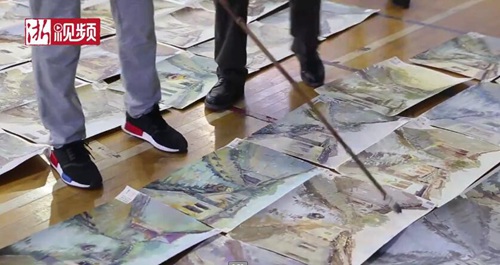 畫卷鋪滿體育館 中國美院招生閱卷“畫海”令人震撼