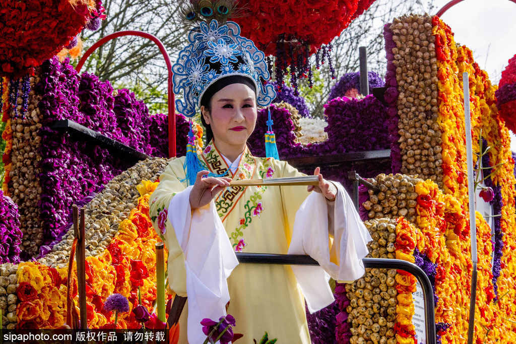 荷蘭小鎮(zhèn)利瑟迎來花車游行活動(dòng) 鮮艷亮麗十分奪目