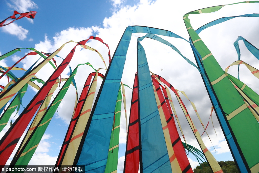 俄羅斯莫斯科舉行風箏節(jié) 五彩繽紛點綴藍天