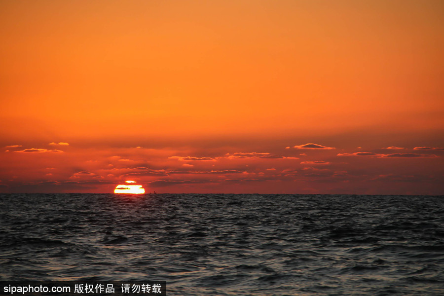 夕陽西下 加沙海邊日落美景
