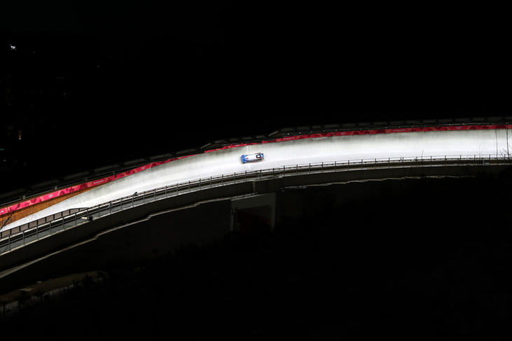 平昌冬奧會雪車比賽進行，中國組合李純鍵/王思棟名列第26