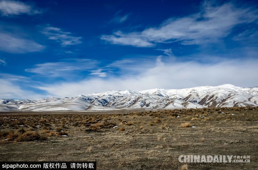 感受美國內華達州冬季風光 人煙稀少一望無垠