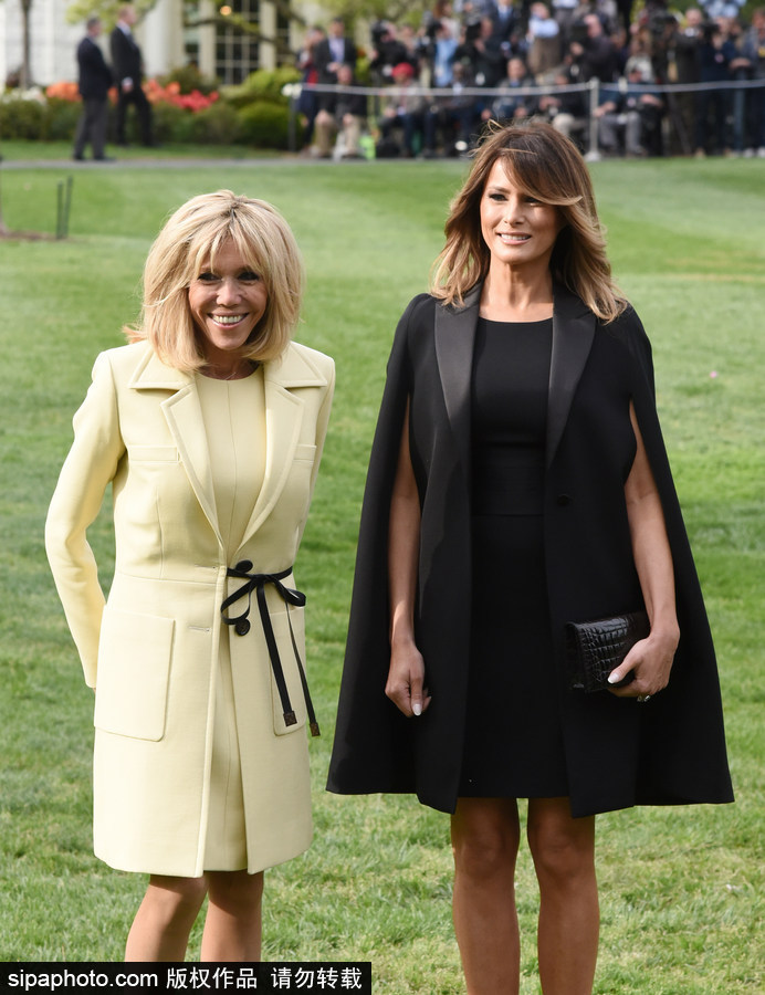 美法第一夫人同框！高貴氣質(zhì)不相上下