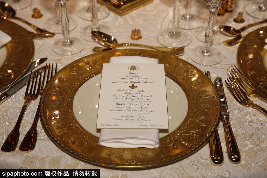 高貴又奢華！特朗普歡迎馬克龍宴會(huì)陳設(shè)曝光