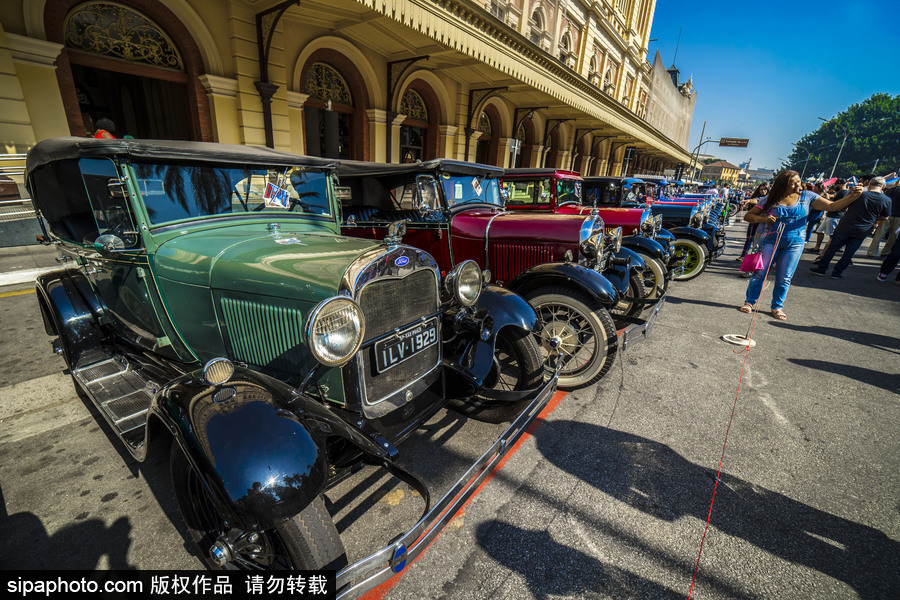 閃閃發(fā)光的復(fù)古時尚 巴西圣保羅舉行老爺車大“集會”