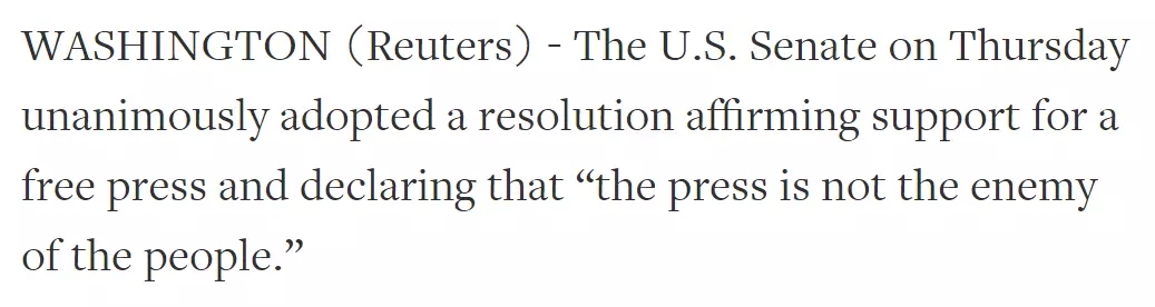 外媒說：天天被罵“假新聞”，美國媒體爆發(fā)了！350家媒體集體“宣戰(zhàn)”特朗普