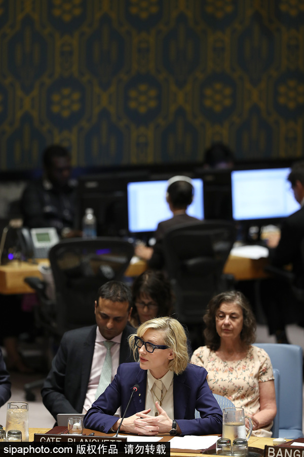 大魔王氣場超強！好萊塢女星凱特·布蘭切特現身聯合國會議