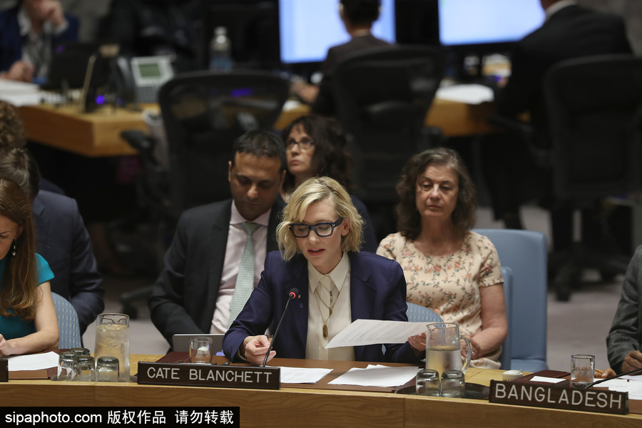 大魔王氣場超強！好萊塢女星凱特·布蘭切特現身聯合國會議