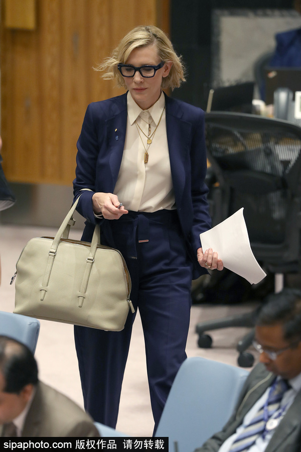 大魔王氣場超強！好萊塢女星凱特·布蘭切特現身聯合國會議