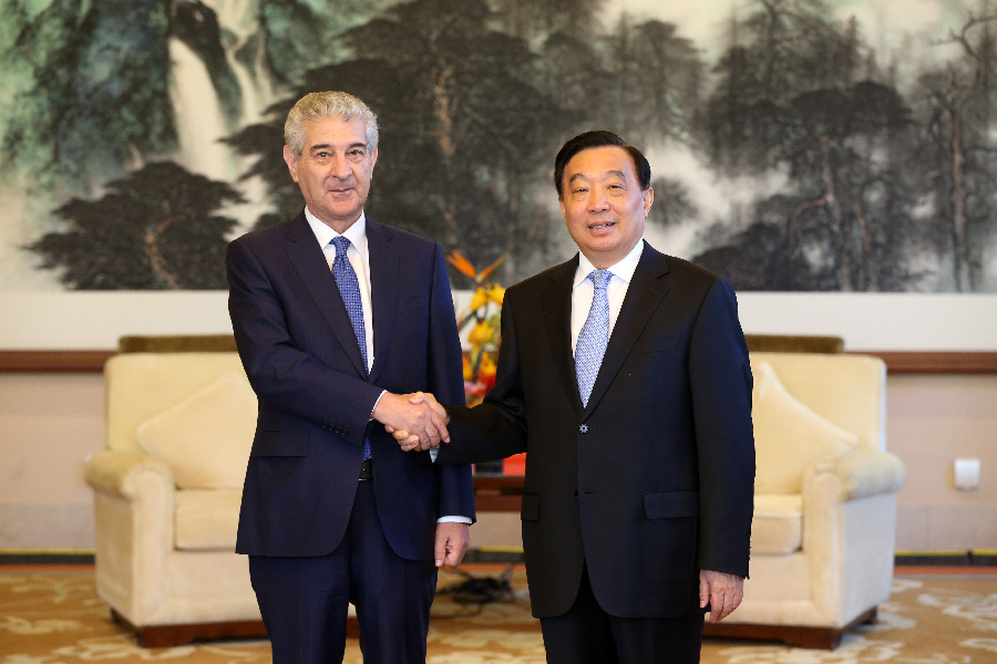 王晨會見前來出席太湖世界文化論壇的阿塞拜疆共和國副總理阿利·阿赫梅多夫